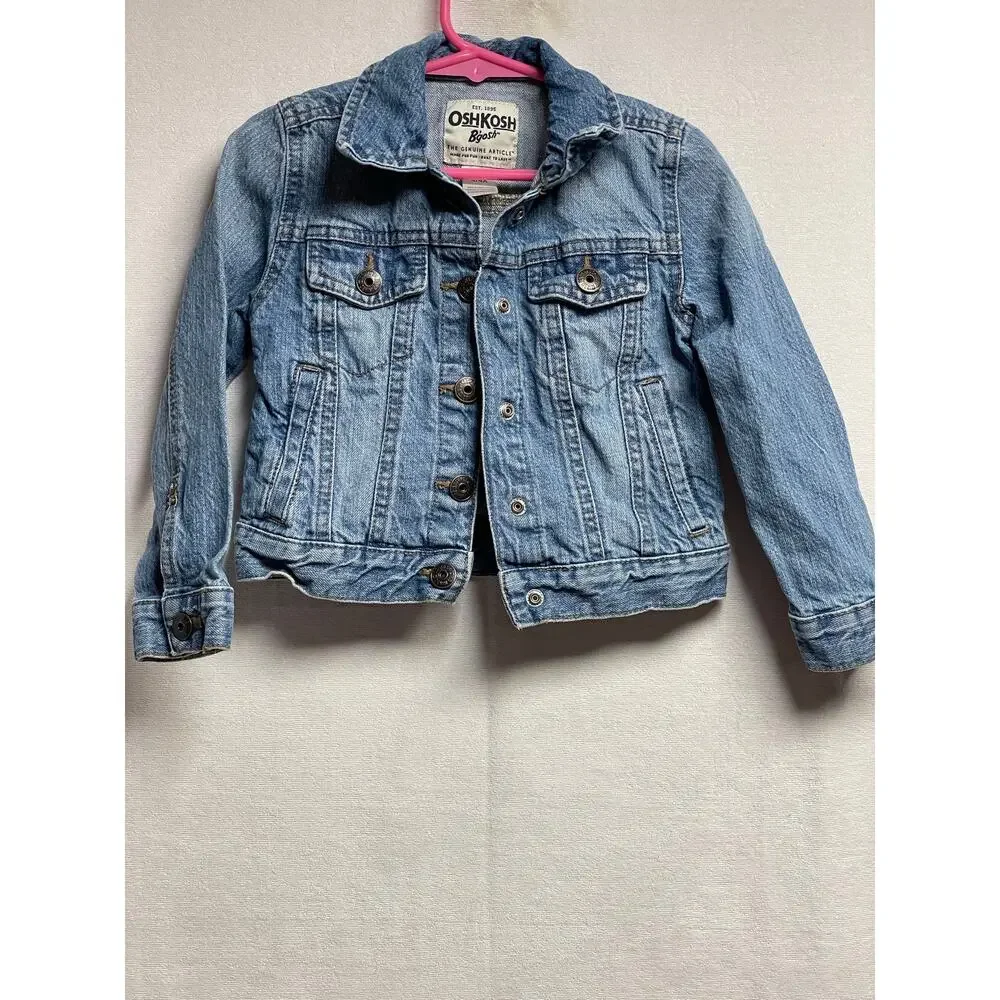 Oshkosh denim jean jacket button Light blue jean 4T girls‎